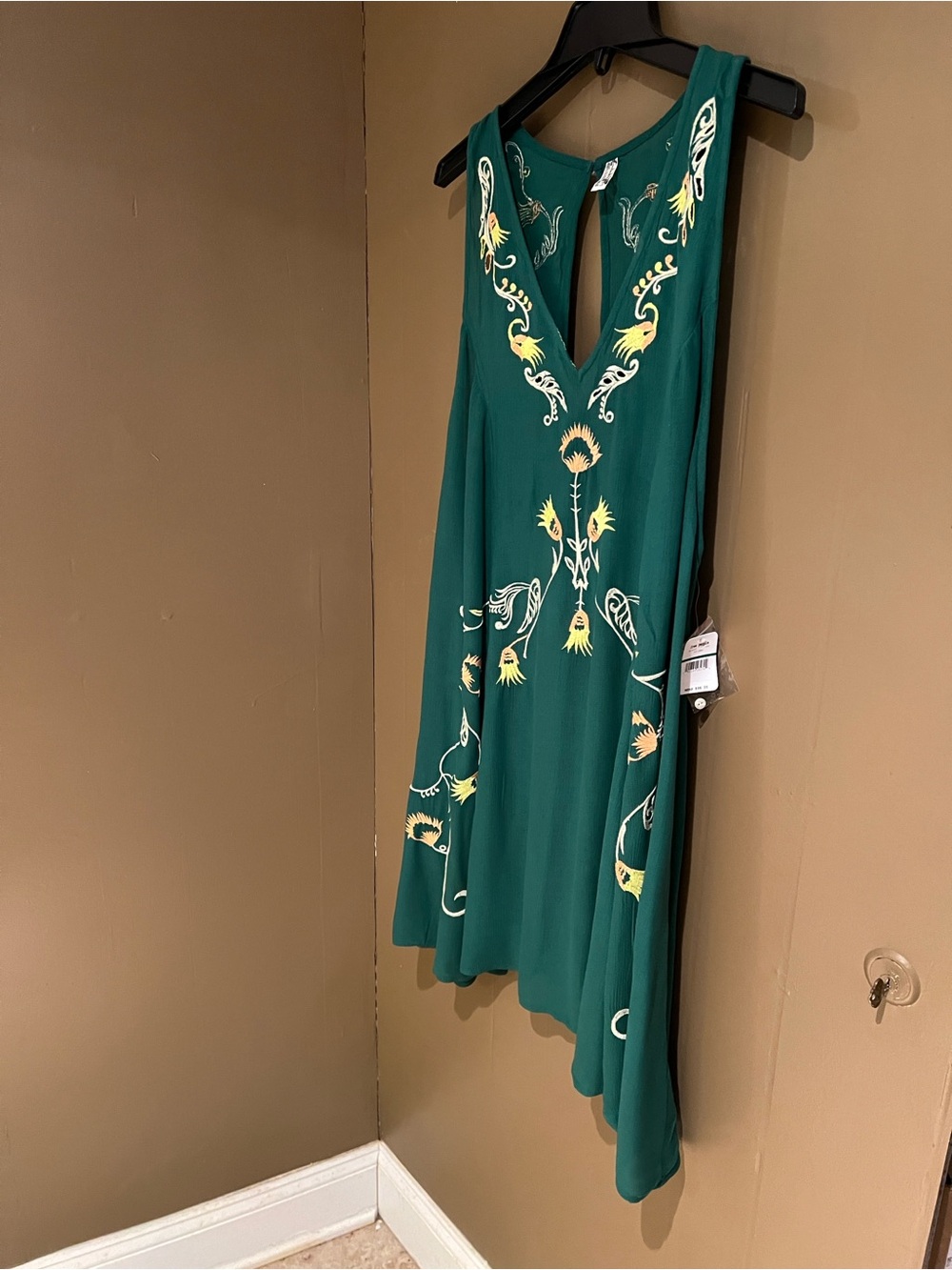Free People Intimately Embroidered Dress in Ivy Green Combo Sz L NEW - Picture 3 of 16